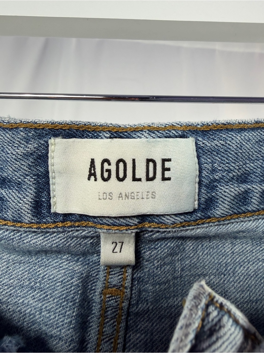 AGOLDE Criss Cross Straight Leg Jeans in Eternal Blue Size 27 - Picture 5 of 9